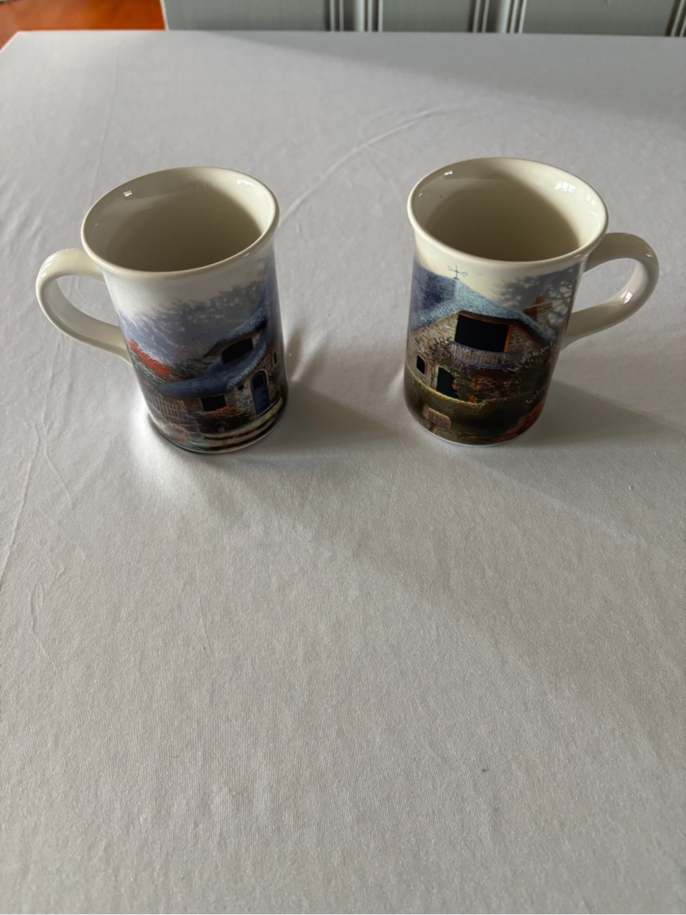 Thomas Kinkade Scenic Lilac Cottage Ceramic Mugs